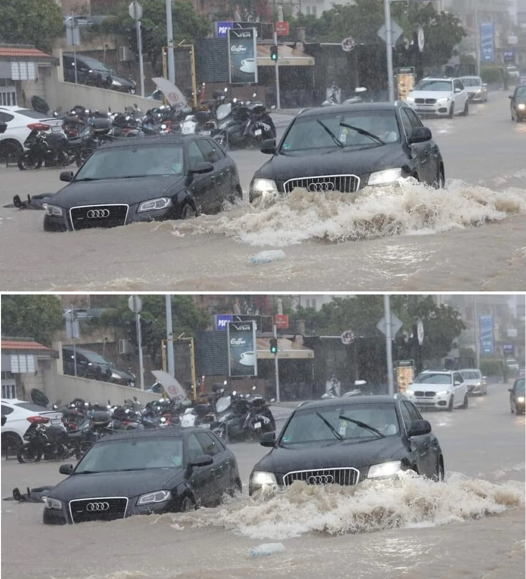 Колите са под вода в любим курорт на българите, бурята скоро удря и нас / СНИМКИ и ВИДЕО