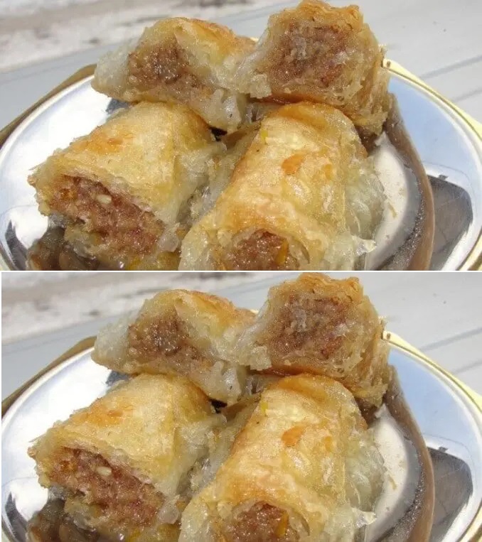 Смесвам орехи, бисквити и халва, завивам на рулца и пека страхотна баклава! Опитайте!