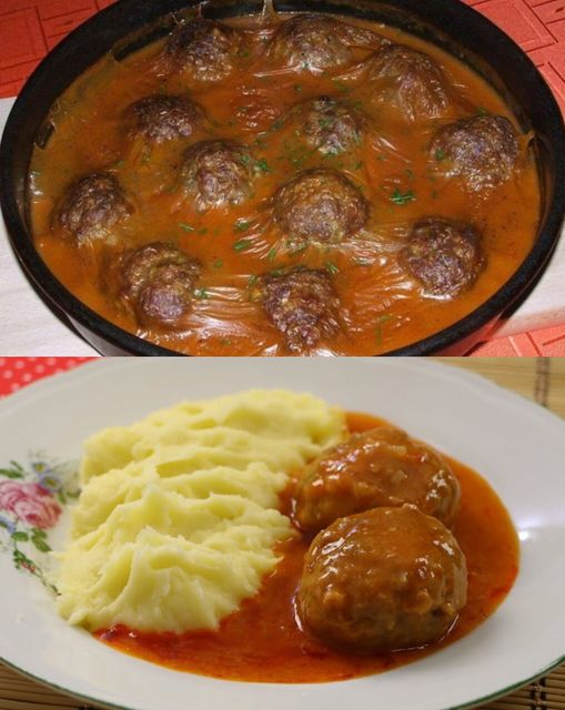 Сочни кюфтета в богат доматен сос - голям обяд за голяма дружина! С 500 гр. ядем на корем всички 2 дни: