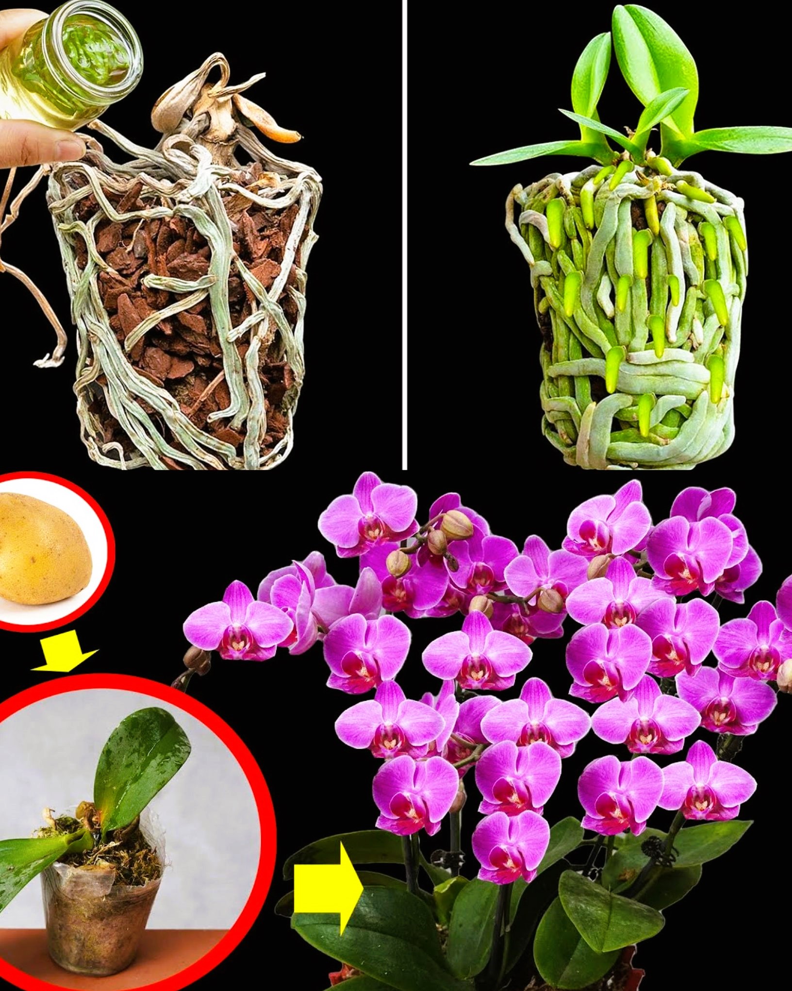 Само 1 лъжица и изсъхналата орхидея ще напълни саксията с нови, зелени корени: