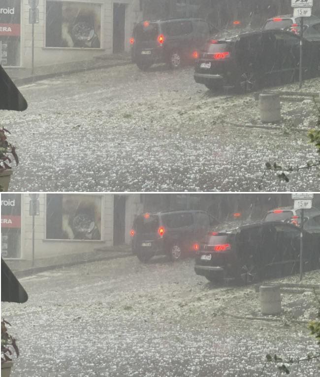 Адът надвисна над България, градушка като лешник помля...