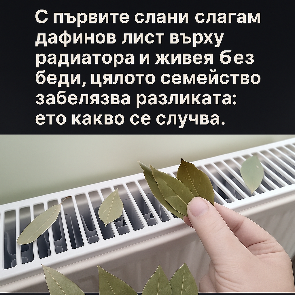 С първите слани поставям дафинов лист върху радиатора и живея спокойно, без беди – цялото семейство забелязва разликата: ето какво се случва