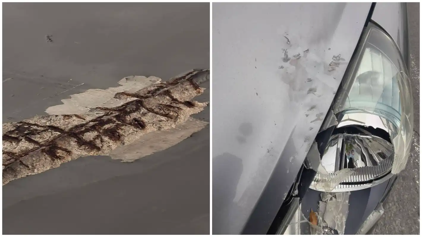 Кошмар в София: Бетон от мост падна върху кола с 2-г. дете в нея Снимки