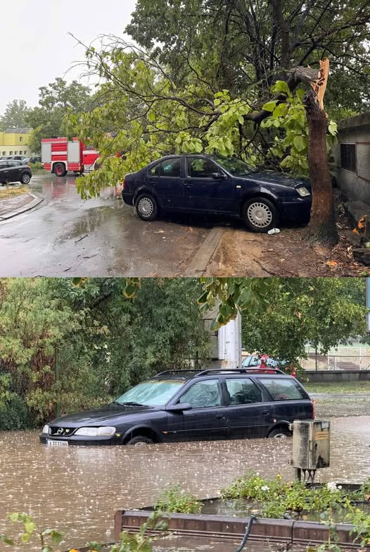 Започна се! Мощна стихия удари това място у нас, улиците станаха реки!