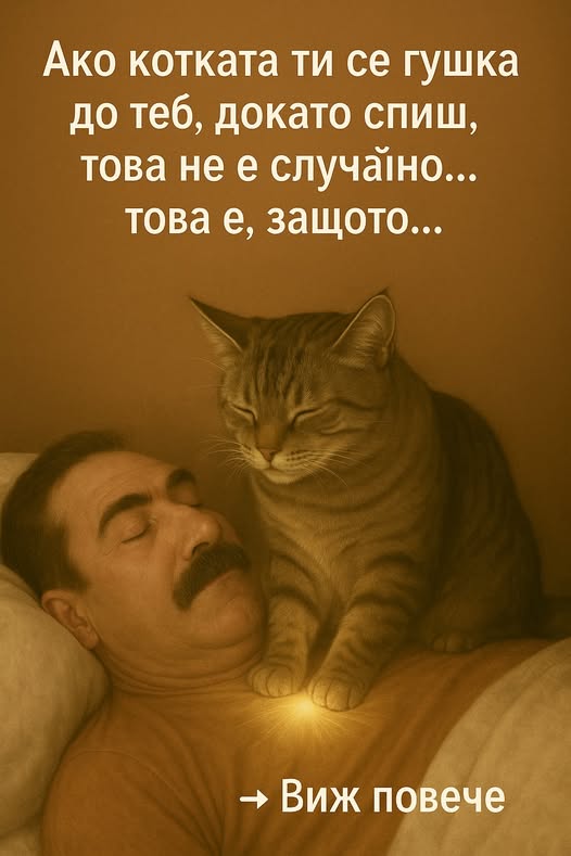 Ако котката ти се гушка до теб, докато спиш, това не е случайно… това е, защото…