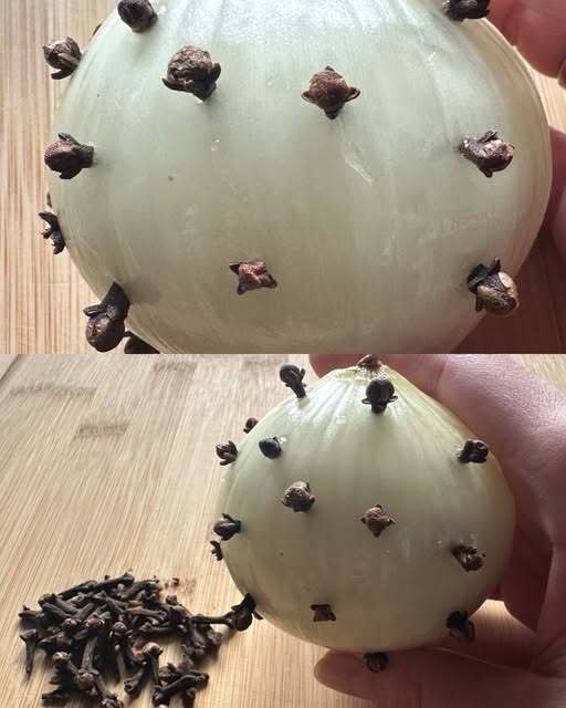 Моята френска баба винаги забожда карамфилчета в една глава лук. Когато разбрах защо го прави, останах изненадан, защото никога преди не бях виждал подобно нещо.  Сега и аз го правя и съм изключително доволен от този трик.  Нека ви обясня за какво служи лукът с карамфилчета