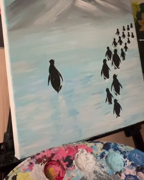 Андреа картина пингвини
