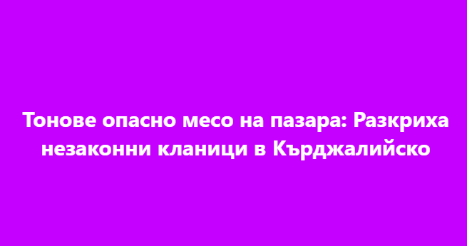 Тонове опасно месо: Разкриха незаконни кланици, не купувайте от..