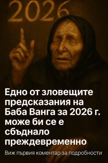 Едно от зловещите предсказания на Баба Ванга за 2026 г. може би се е сбъднало преждевременно