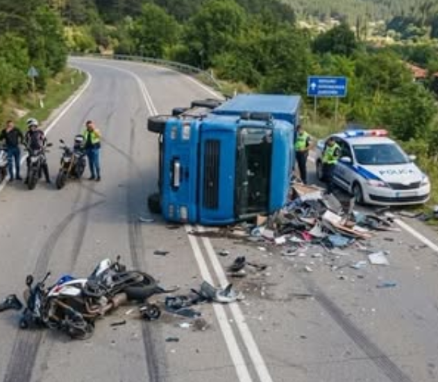 Жестока катастрофа с група мотористи и камион: 25-годишен е загинал на място