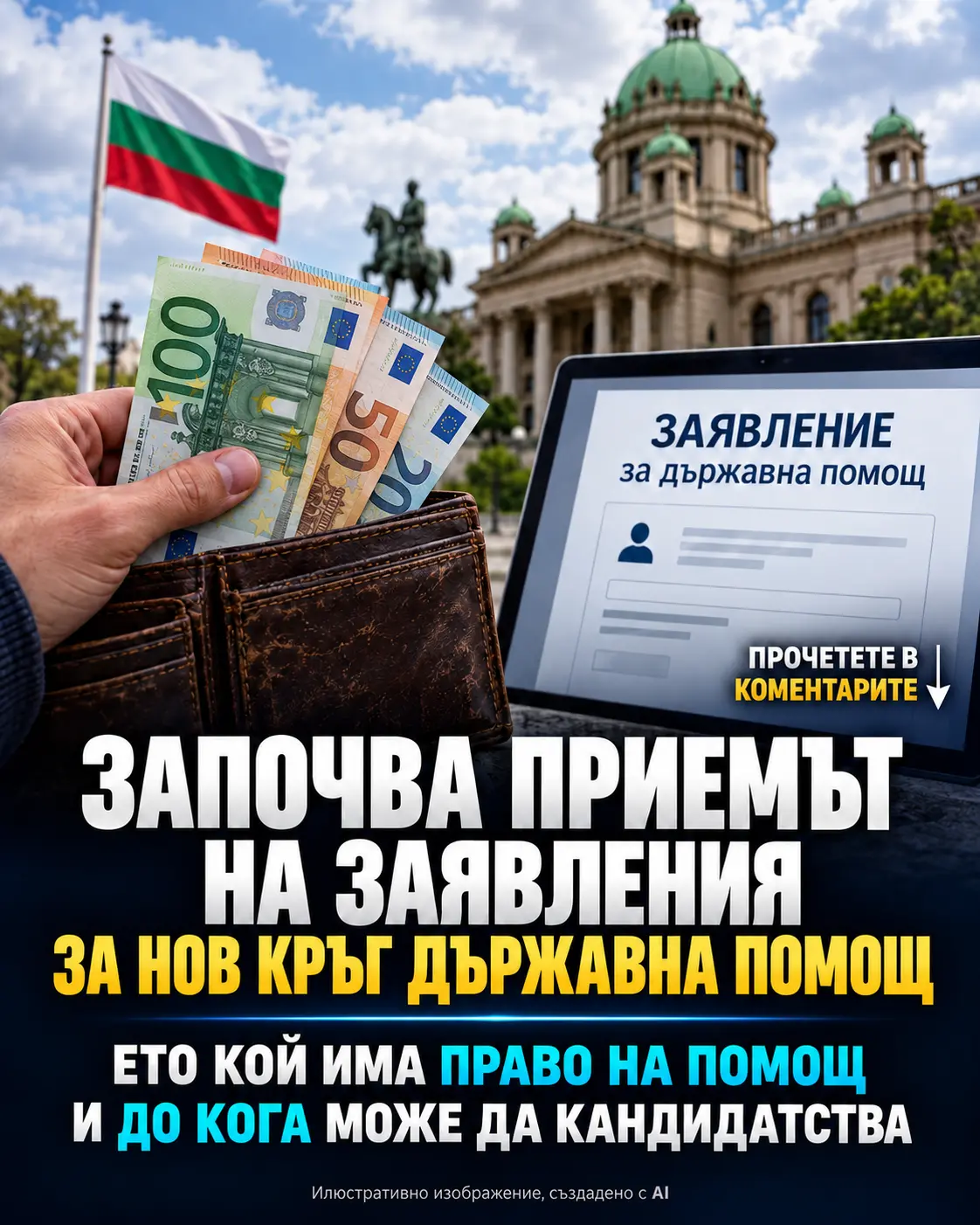 До 321,95 евро държавна помощ за българите: Ето кой има право на парите и как може да кандидатства!
