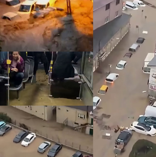 Истанбул под вода след невиждан порой: Има загинали, коли са понесени от стихията