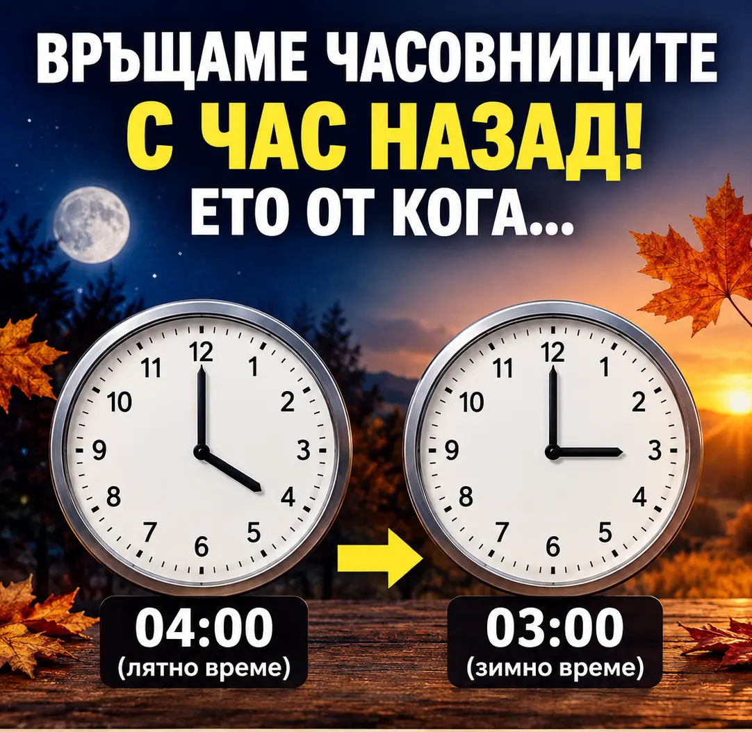 Връщаме часовниците с час назад – ето от кога: